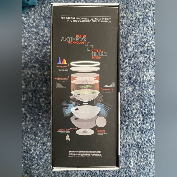 Sharper Image SpaStudio fogless Bluetooth mirror - Picture 5 of 5